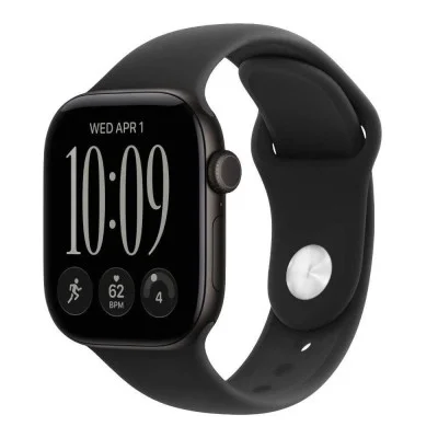 Apple Watch Series 12 GPS + Cellular 46mm Black Aluminium Case with Black Sport Band - M/L